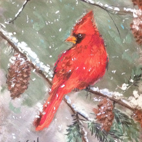 5 x 7 Print of Winter Cardinal